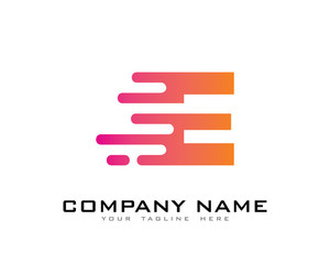 Fototapeta premium Letter E Modern Fast Motion Effect Logo