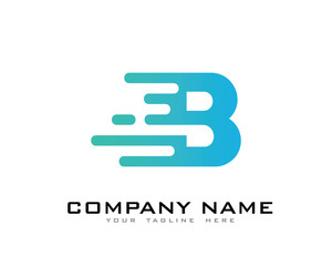 Letter B Modern Fast Motion Effect Logo