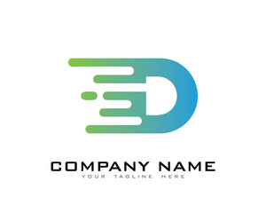 Letter D Modern Fast Motion Effect Logo