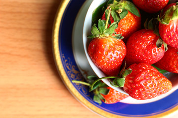 Fresh strawberries in cup