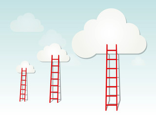 Ladders to the clouds illustration
