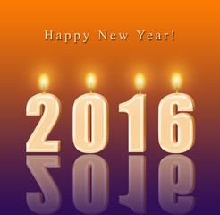 Candles happy new year 2016