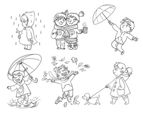 Walk on outdoors. Coloring book