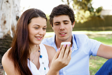 Young couple in the park