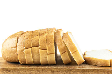 Sliced bread isolated on a white background