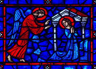 Annunciation in stained glass