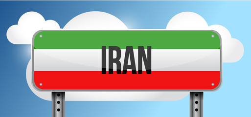 iran road street sign illustration design