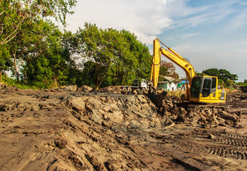 excavator in action