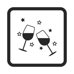 Wine in the glass icon