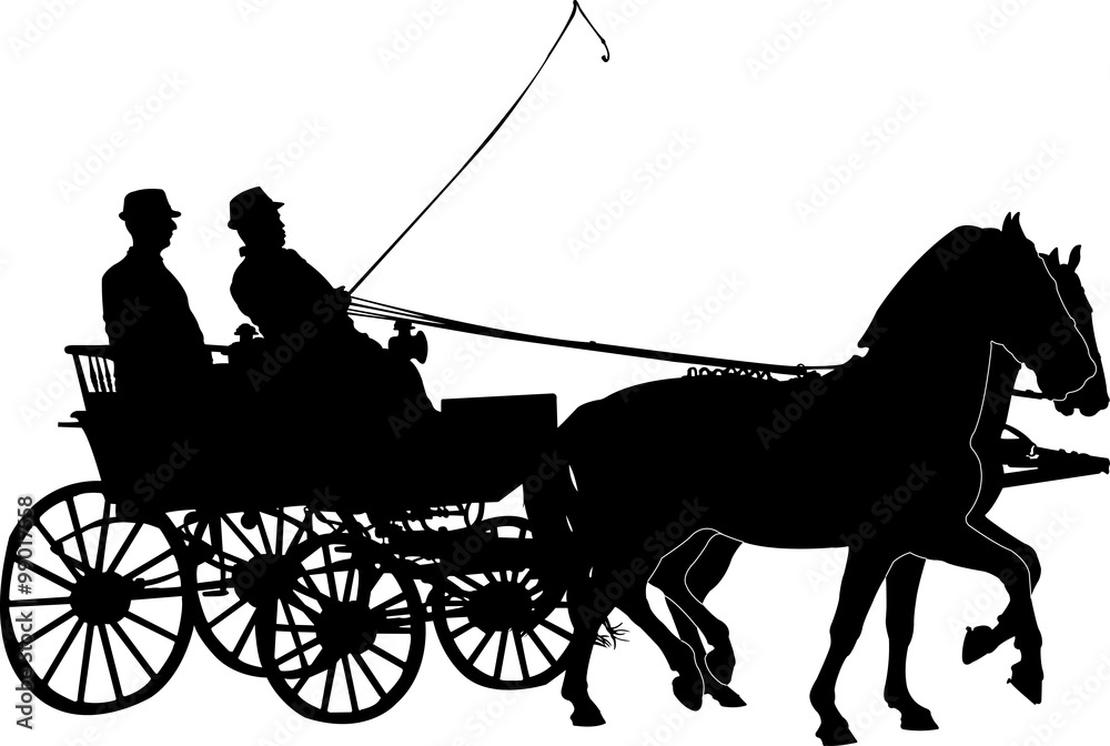 Wall mural horse and carriage vector