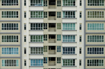 Fototapeta premium Multiple closed windows on an apartment 
