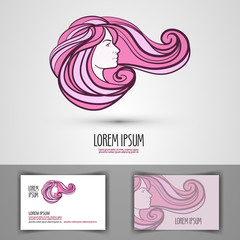 beauty salon vector logo design template. barbershop or cosmetic, makeup icon