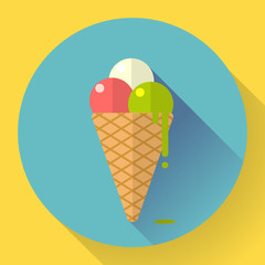 Vector Ice Cream icon. Flat designed style