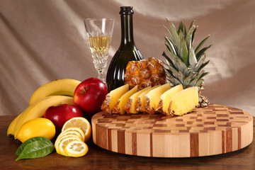 fruit on a chopping board