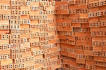 The red bricks for make wall building construction