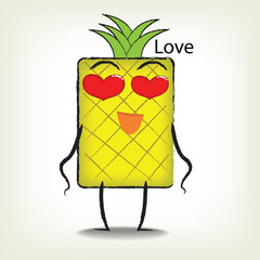 Pineapple cartoon design