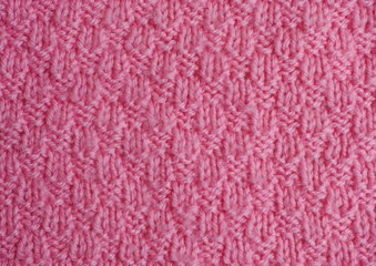 Pink hand knitted texture