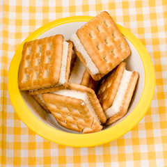 Cookies in the plate closeup