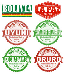 Bolivia cities stamps