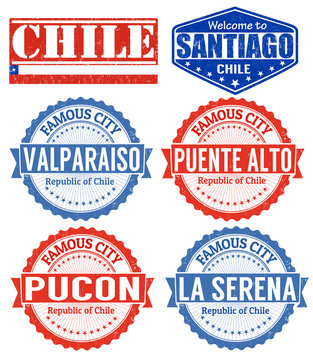 Chile cities stamps