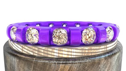 Purple Ring with Diamonds