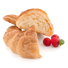 Croissant and raspberries