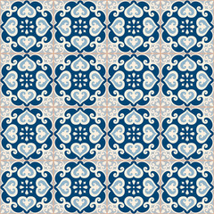 Seamless pattern of portuguese azulejos tile.