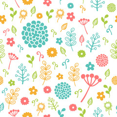 Seamless floral pattern. Colorful illustration.