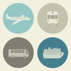 Transport grunge icons.