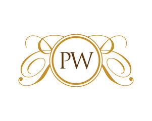 PW Luxury Ornament Initial Logo