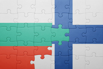 puzzle with the national flag of bulgaria and finland
