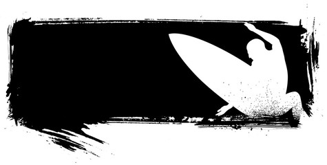 inky surf banner with surfer doing great jump