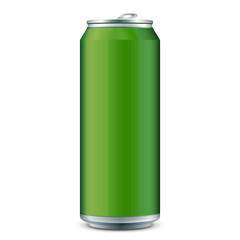 Green Metal Aluminum Beverage Drink Can 500ml. Ready For Your Design. Product Packing Vector EPS10 