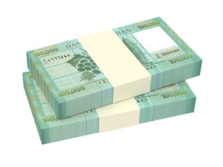 Lebanese pounds isolated on white background Computer generated 3D photo rendering