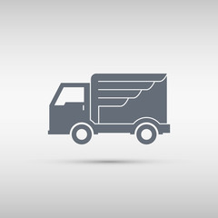 Express delivery service. Truck with wing. Truck icon. Delivery Truck icon. Vector illustration.