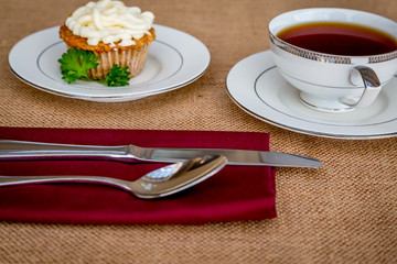 Cream cheese frosted carrot cake cupcakes.