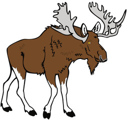 moose vector dear brown