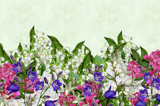 Floral background. Flowers lilies of the valley
