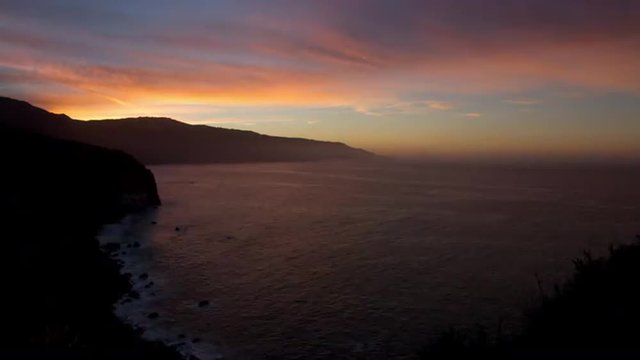 Sunrise over the Pacific seen from Big Sur, California, USA.