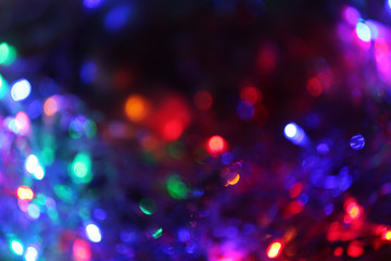 Colourful Christmas lights, close up