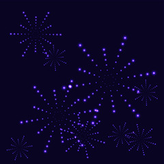 Blue stars firework on the dark sky