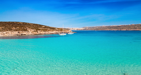 Fototapeta premium The Blue Lagoon on Comino Island, Malta Gozo.