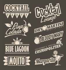 Cocktail-Lounge-Retro-Menü-Design-Konzept © lukeruk