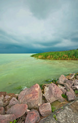 Fototapeta premium Lake Balaton on a stormy day