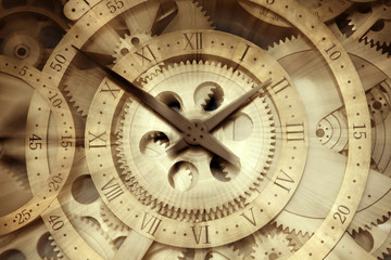 Rotating clock, close-up