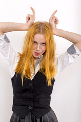 Naklejka premium girl with horns