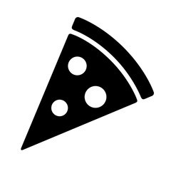 Pizza slice with pepperoni flat icon for apps and websites - obrazy, fototapety, plakaty