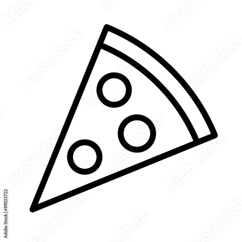 "Pizza slice with pepperoni line art icon for apps and websites" Stock