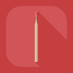 Flat modern design with shadow dentist tool