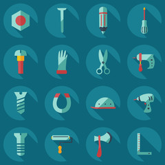 Flat concept, set modern design with shadow construction